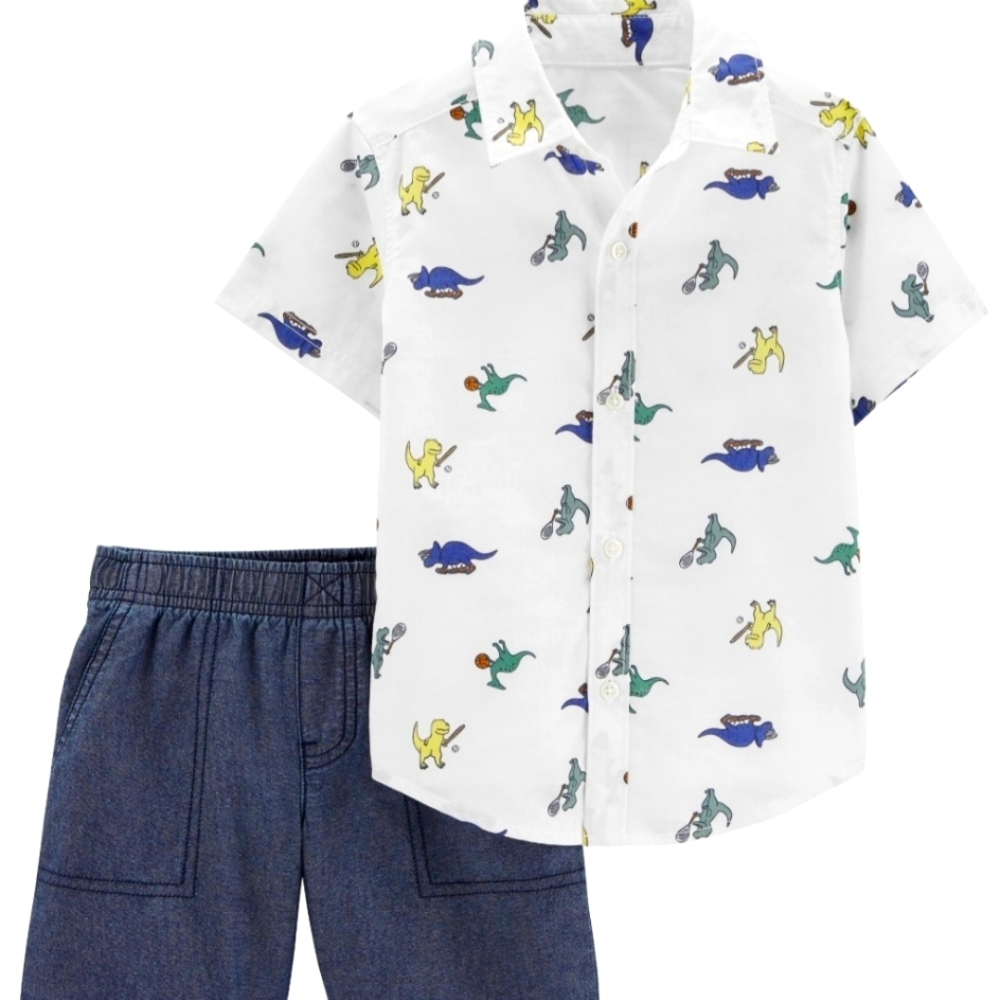 Carter's 2-Piece button down shirt & short set.